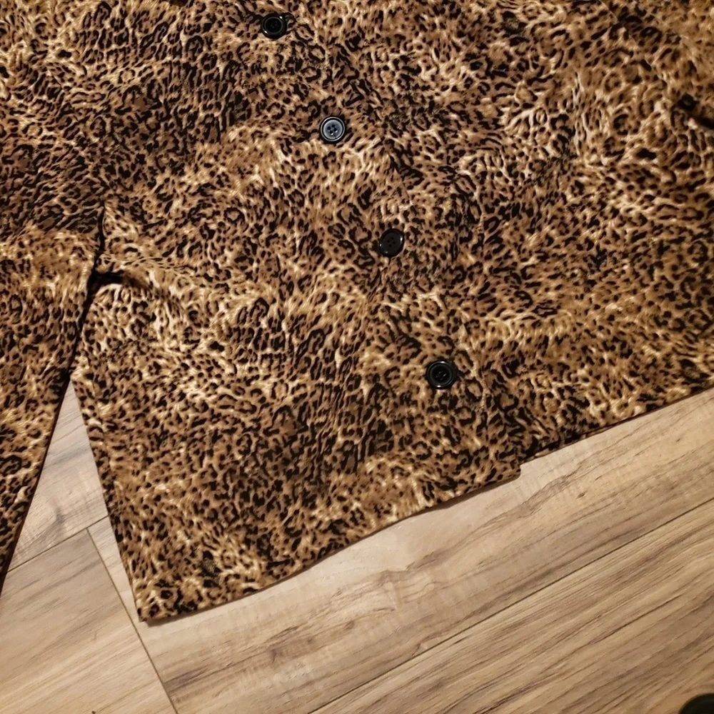 Womens Briggs Petite Cheetah Jacket Blazer Size PM - Picture 5 of 15